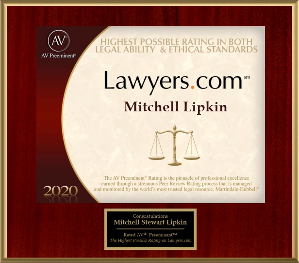 Mitchell Stewart Lipkin 2020 Highest Possible Rating in Both Legal Ability & Ethical Standards - Judicial Edition